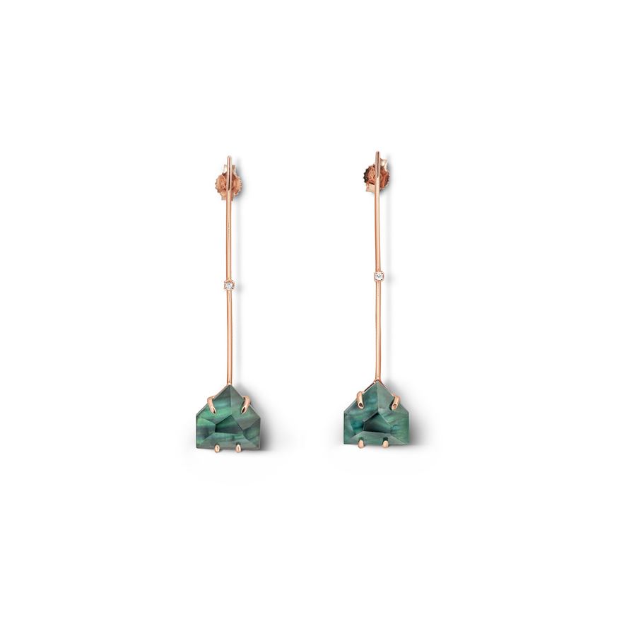 'Amo' with green trapeze AURUM | OR AMO TRPZ VERDIAU9R CT 0,04